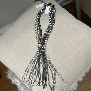 Brand New with Tags White House Black Market Metal and Pearl Necklace, 14” long
